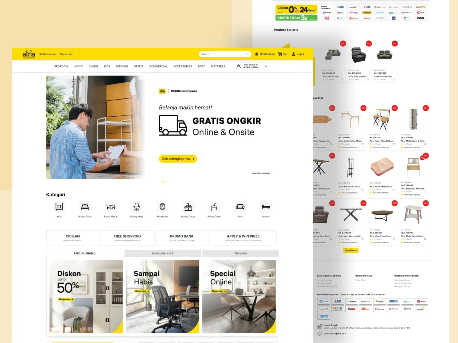 Atria product bannner page